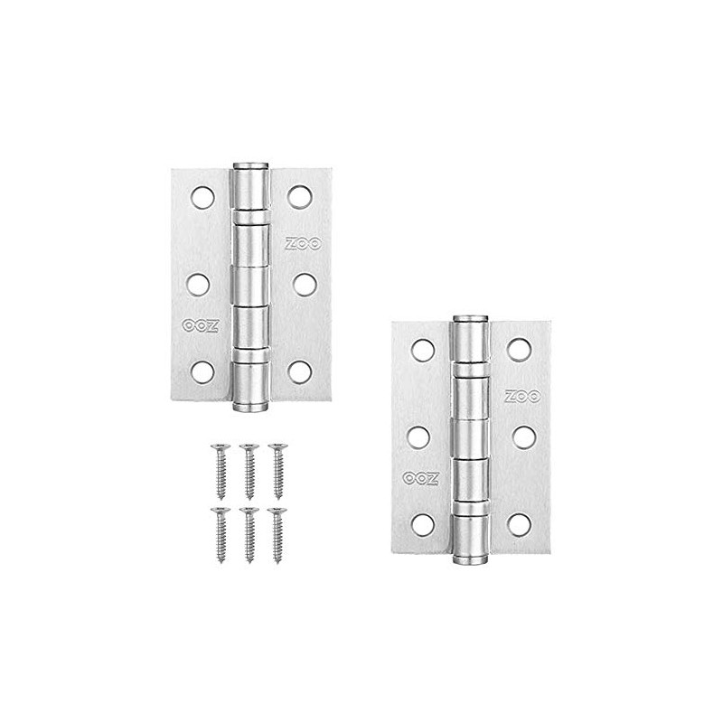Door Hinge 3" 75mm Ball Bearing Hinges Satin Chrome Suit