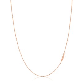 Cable Chain Necklace Sterling Silver Italian 1.3mm Rose Gold Plated Nickel Free 20 inch