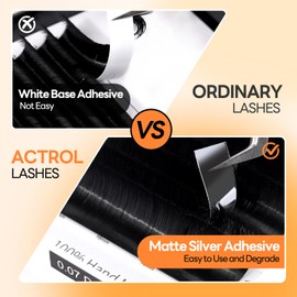 ACTROL Classic Eyelash Extension 0.05mm D Curl 13-16mm Mixed Tray Supplies Matte Black Professional Lashes