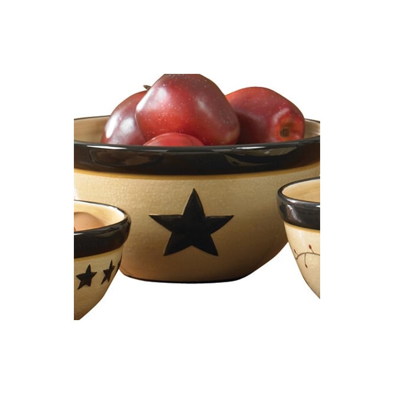 Park Designs Star Vine Mixing Bowls (Set of 3), Multicolor