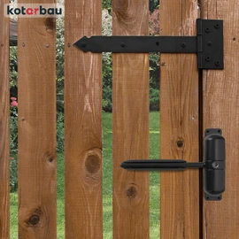KOTARBAU® Automatic Door Closer Garden Gate 120 x 30 mm Outdoor Garden Door Closer Made of Powder-Coated Steel Black Door Closer Interior Door Front Door Room Door Closer Spring Closer Door Closer