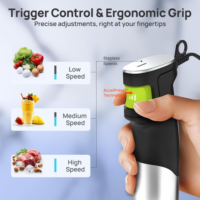 Consciot 7-in-1 Immersion Blender Handheld Max 1100W, Stick Emulsifier with