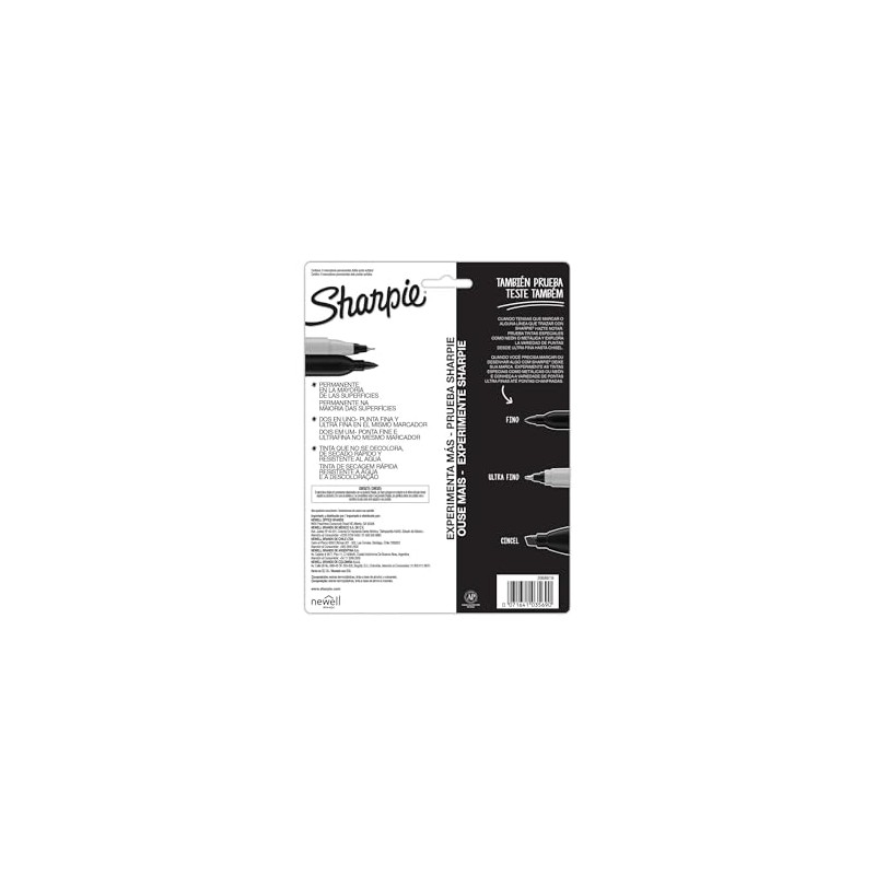 Sharpie Marcadores Permanentes, Doble Punta, Surtidos, 8 Piezas