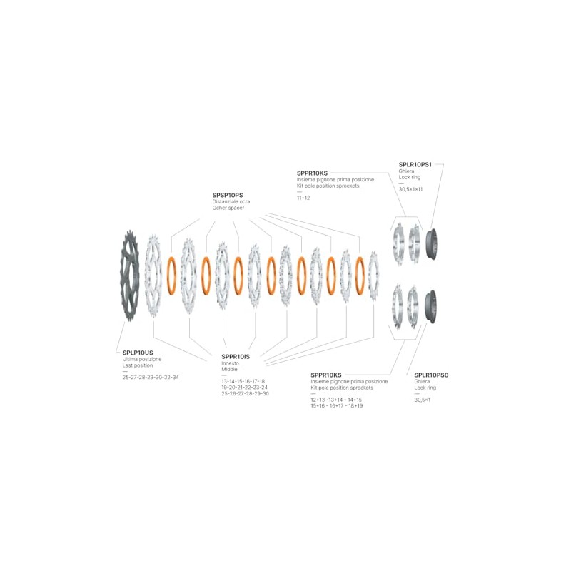 MICHE Primato Light 11 Speed Cassette, Compatible with Shimano, 16/30t
