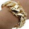 putouzip Chunky 18K Gold Plated Stainless Steel 22MM Big Cuban