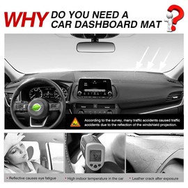 Autorder Dashboard Cover Mat for Nissan Rogue 2021-2025 2026 Accessories Dash Cover Flannel Dash Mat Sunshade Glare UV Rays Protector