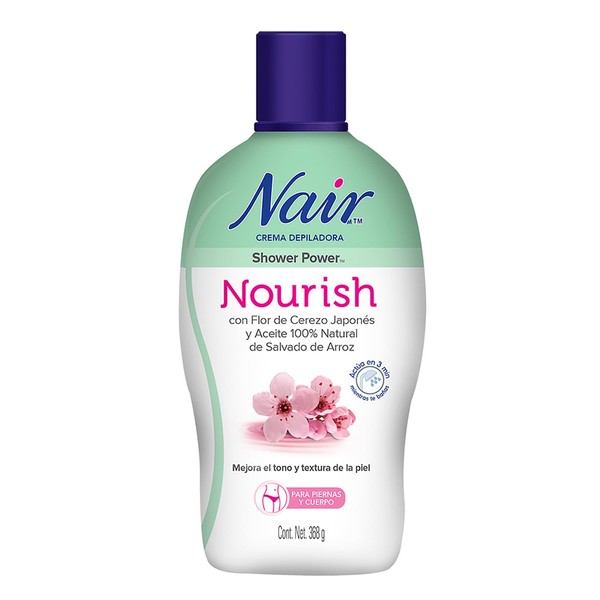 Nair Crema Depiladora Shower Power con Flor de Cerezo Japonés,