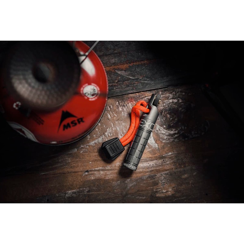 Exotac nanoSPARK Ultra-Compact Fire Starter with One-Handed Operation High-Spark Flint