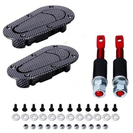 A Set of Universal Plus Flush Hood Latch and Pin Kit Hood Pin Plus Flush Mount Latch Kit Lock Black Carbon Fiber Gift Refit New Car