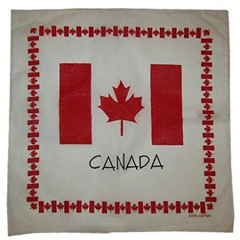 MWS Lot of 3 Canada White Small Canada Flag Border 100% Cotton 22"x22" Bandanna
