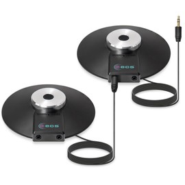 ECS WordForum 3.5mm TRS 360° Omnidirectional Stereo Conference Microphone for PC - with Daisy Chain Option, Condenser Mic for Teleconferencing - 2 Pack