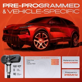 A-Premium 4PCS Pre-Programmed TPMS Sensor Tire Pressure Monitoring Sensor - Compatible with Mitsubishi Mirage 2017-2024, Eclipse Cross 2018-2024, Outlander PHEV 2022-2024 - 315MHz