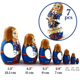 AEVVV Nesting Dolls - Matryoshka Dolls Norwegian National Costume Set 7 pcs