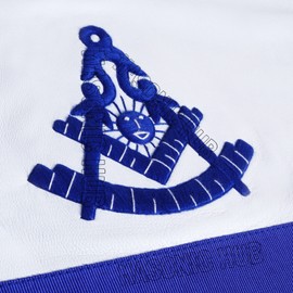 100% Lambskin MASONIC PAST MASTER APRON Handcrafted with Blue Silk Threads