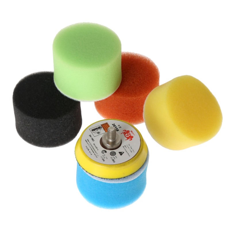 Dophee 16個入りセット カー研磨用 スポンジパッド バフ研磨 ポリッシャー用 マジックスポンジ 吸盤付き 多色 2インチ/50mm