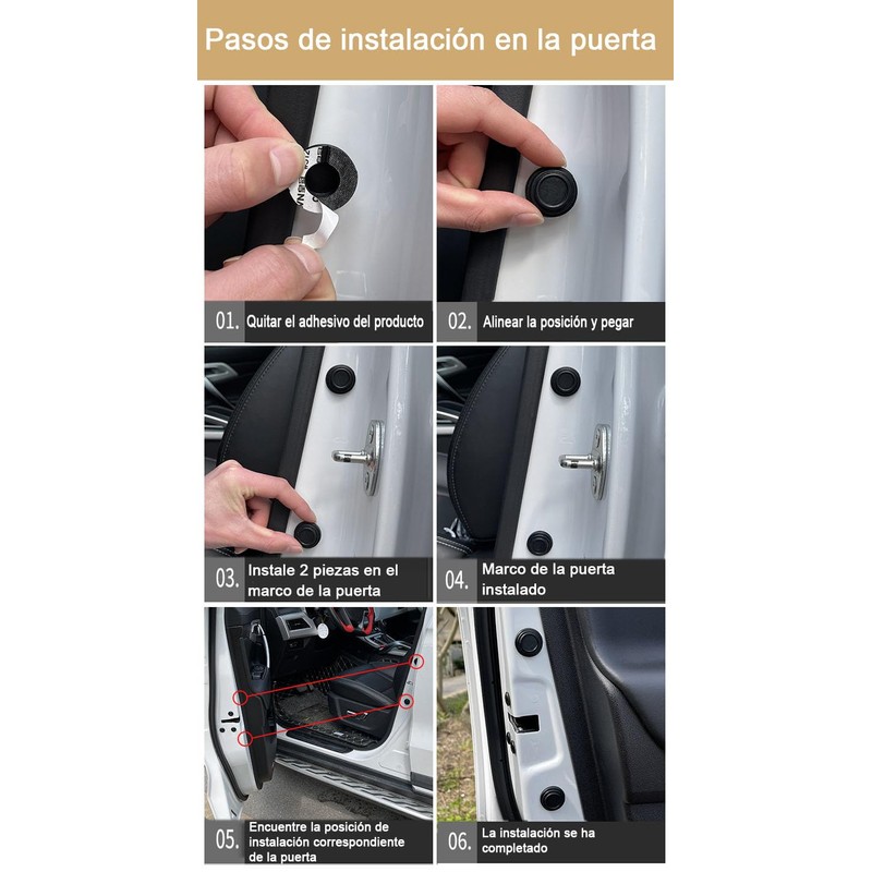 20 Piezas Almohadilla de Silicona Antigolpes para Puerta de Coche,