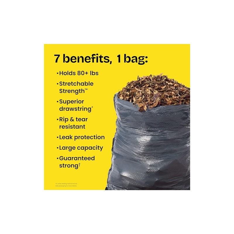 Glad Dual Defense Drawstring Large Trash Bags, 30 Gallon, 50