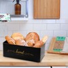 Holismo Bread Box with Bamboo Cutting Board Lid, Metal Bread