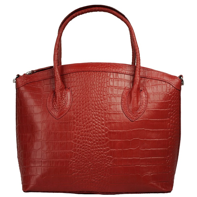 Cluty Genuine Leather Women's Handbag, Made in Italy, Crocodile Shoulder