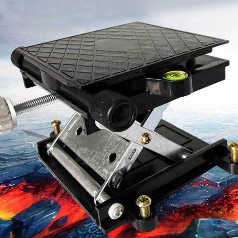Lab Lift Stand Table Black Aluminum Automatic Leveling Rotatable Scientific