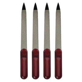 4 Pc Stainless Steel Sapphire Double Sided Nail Files Diamond Manicure Pedicure Manicure Pedicure Finger Toe Nail Care Fingernail Grooming Buffer Reusable Compact Easy to Use Beauty Tools Acrylic