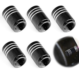 Air Valve Cap, Tire Air Valve, Tire Valve, Tire, Air, O Rubber Ring, Aluminum, Lightweight, Corrosion Prevention, Waterproof, For Motorcycles, Cars, Motorcycles, Trucks, Black, Pack of 6