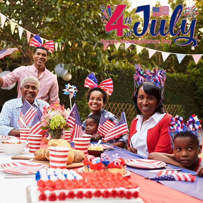 Coridy Light up Independence Day Headbands for Women Sparkling Stars