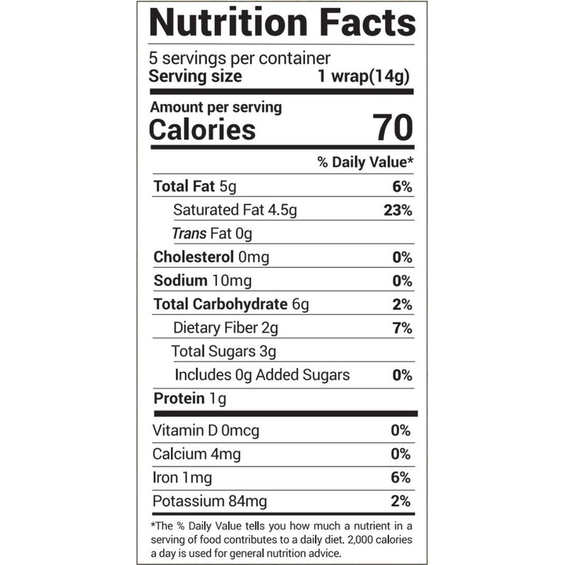 NUCO Certified ORGANIC Paleo Gluten Free Vegan "Turmeric" Coconut Wraps,