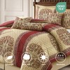 LANCO MODERN LIFESTYLE California King Comforter Set, Wine Gold Medallion