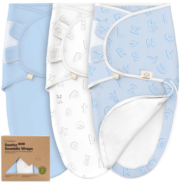 Baby Swaddle Sleep Sacks with Zipper -3-Pack Newborn Swaddle Sack,