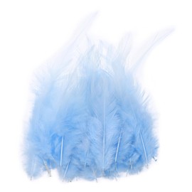 PATIKIL 3-5 Inch Rooster Feathers, 200 Pack Bulk Natural Feathers for Crafts Colorful Fluffy Craft Feathers for Dream Catcher Handwork Clothing Costumes Wedding, Sky Blue