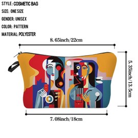 Livel lhood Modern Abstract Makeup Bag Cute Small Organizer Zipper Pouch Modern Abstract Cosmetic Bag Birthday Present for Women Friends -1, hzj0706