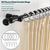 Dpyrrhic Silver 60Pcs Metal Curtain Rings and 60 Pcs Curtain