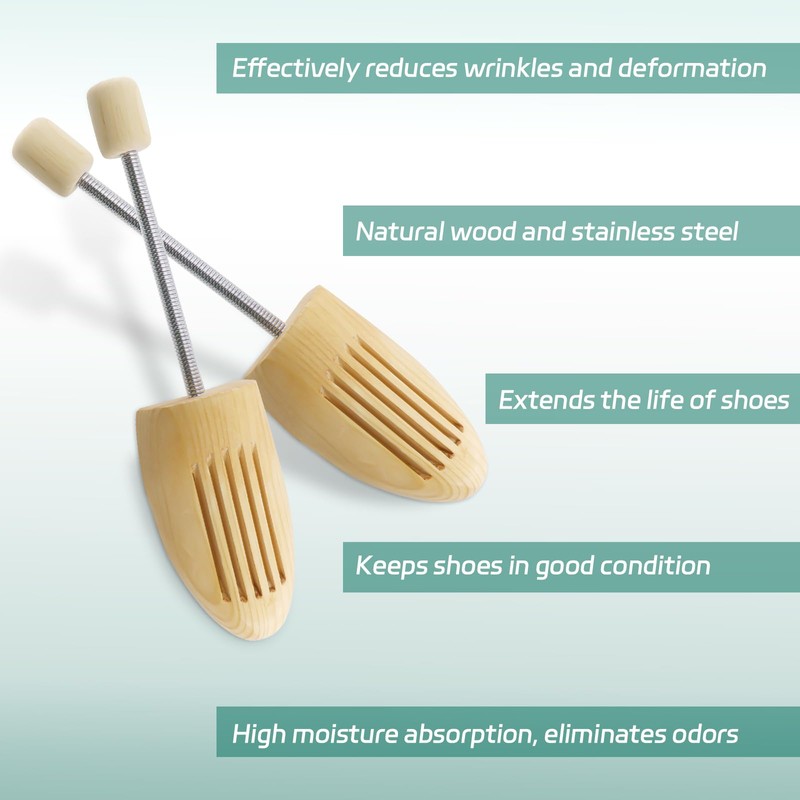 BEASAFY Wooden Shoe Tree, Natural wood colour