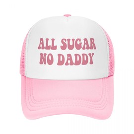 All Sugar No Daddy Trucker Hats for Women Hot Pink Funny Gag Trucker Hat for Women Girls