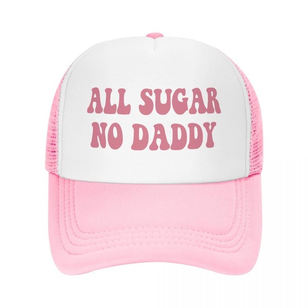 All Sugar No Daddy Trucker Hats for Women Hot Pink