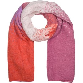 styleBREAKER Ladies Woven Scarf Pixel Colour Gradient Warm Winter Scarf Ombre Multicolor Transitions 01017161, Rose-Orange