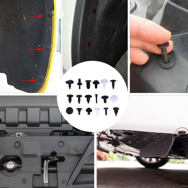 415pcs Car Retainer Clips Auto Plastic Fasteners 18 Kinds Push