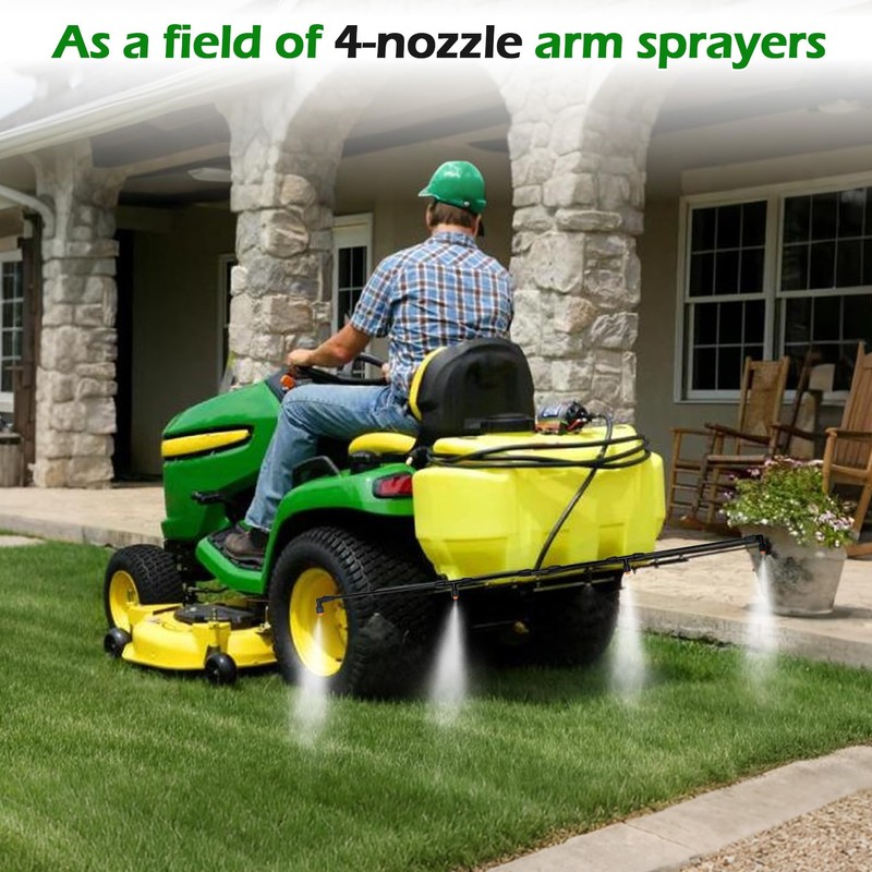 4-Nozzle Boom Sprayer Wand with 3/8" Brass Fitting, 55.1” ATV