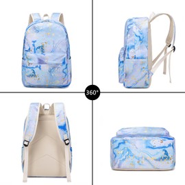 Nawoshow School Backpacks Set for Teen Girls with Lunch Bag Travel Laptop Backpack Casual Daypacks (Light Blue)