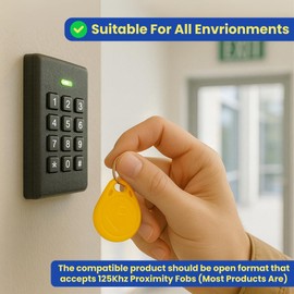SecureMyDoor - 20x RFID Proximity Fobs in Yellow - Token - Fob - Tag - 125kHz Card Key - Ideal for Digital Keypad | Proximity Reader | Door Entry Access Control Security System