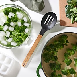 Epicurean Cutting Surfaces Gourmet Series Kitchen Utensil, Slotted Spoon, Natural+Black