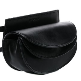 FEYNSINN Marvi Small Shoulder Bag Real Leather Waist Bag Women's Body Bag with Shoulder Strap Black Handmade, black