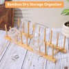 8-Slot Bamboo Wooden Plate Rack, Dish Drying Rack & Pot