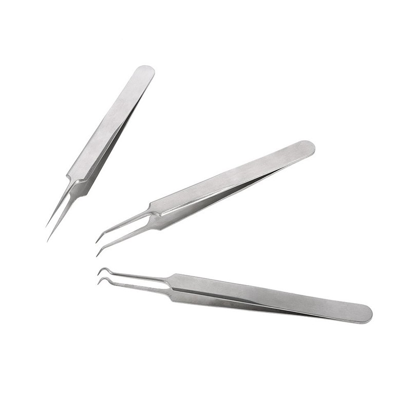 3pcs Acne Clip Facial Pimple Comedone Nippers Curved Straight Blackhead