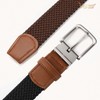 JASGOOD Reversible Elastic Braided Belt for Men, 1.34" Casual Woven
