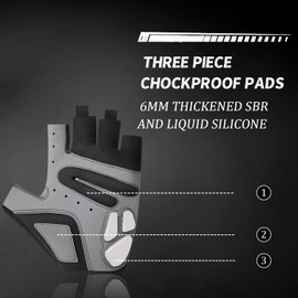 Rioomui Cycling Gloves,Gel Padded Bike Gloves for Men Cycling,Anti-Slip & Shock-Absorbing Lightweight & Breathable Design Road Bicycle Half Finger for Women 2503-White-XL