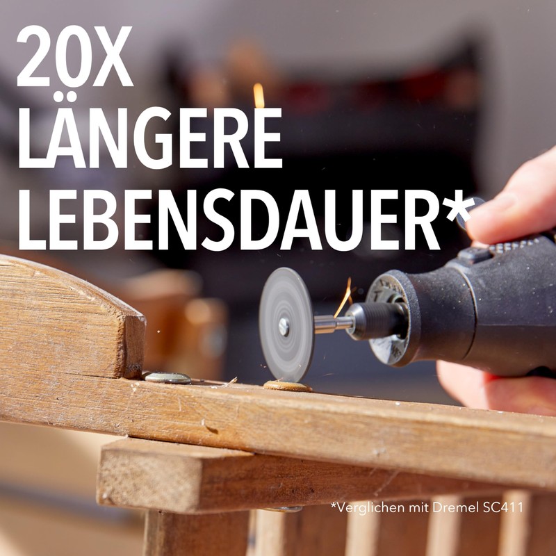 Dremel MAX Hochleistungs-Schleifscheibe (SC411DM), 3 Aluminiumoxid-Schleifscheiben mit 3,2 mm Durchmesser