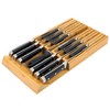 VaeFae Bamboo Knife Drawer Organizer, Knife Drawer Organizer Insert, Kitchen