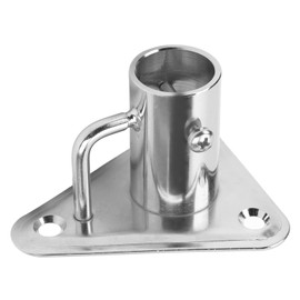 Boat Flag Pole Holder Flag Pole Holder 90 Degree 1 Inch 316 Stainless Steel Stanchion Post Socket Triangle Base with Buttress for Ships Yachts Suitable for flagpole within approximate 1 inch/2.54cm